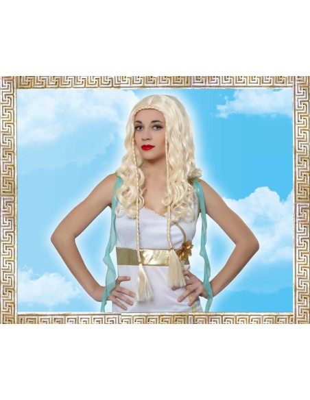 PELUCA RUBIA LARGA CON TRENZAS