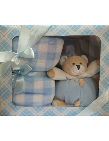 MANTITA A CUADROS MAS PELUCHE