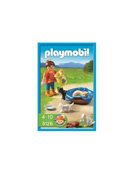 PLAYMOBIL FAMILIA DE GATOS CON NIÑA