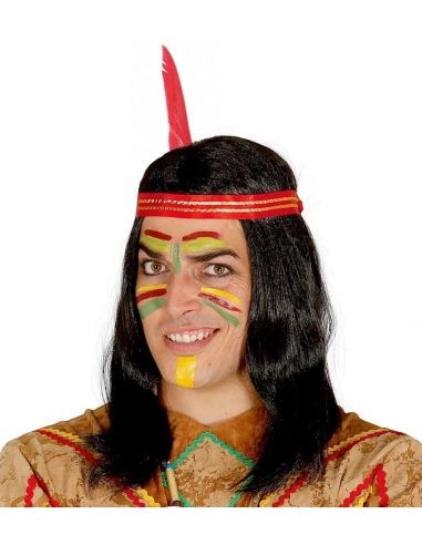 PELUCA LARGA INDIO CON PLUMA