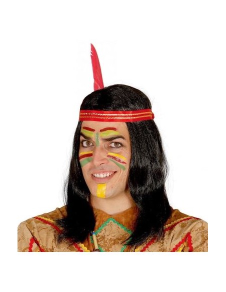 PELUCA LARGA INDIO CON PLUMA