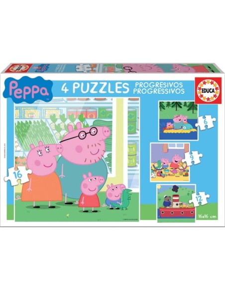 PUZZLE PROGRESIVO PEPPA 6 9 12 16
