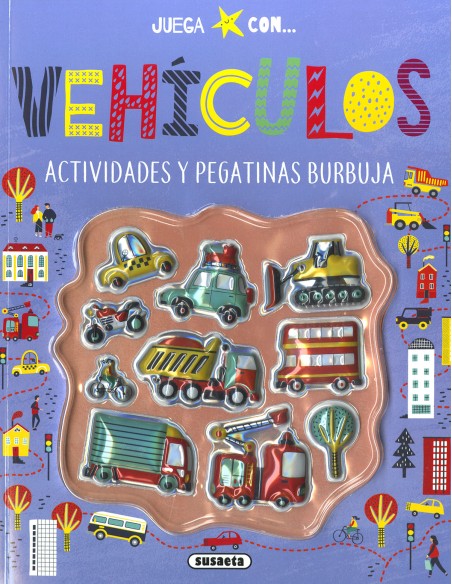 JUEGA CON PEGATINAS BURBUJA: VEHICULOS