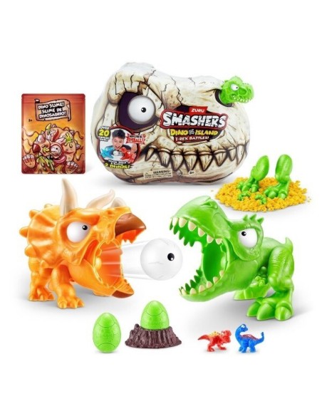 Figuras dinosaurio Smashers con sorpresa slime o arena moldeable y accesorios