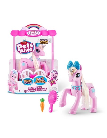Unicornio Robot Pets Alive con establo y sonidos
