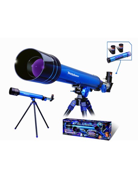 TELESCOPIO METALICO C/TRIPODE AZUL30/60
