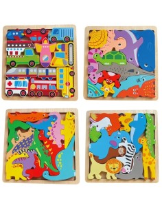 PANEL 12 FIGURAS ENCAJABLES MADERA 4 MOD.SURT.
