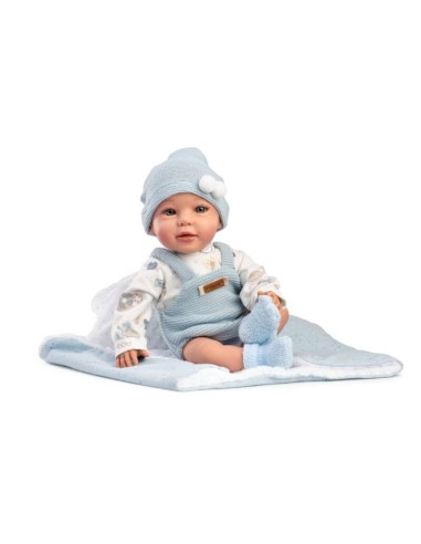 MUÑECO CON PESO JAIRO 38 CM CUERPO TELA PELELE AZU