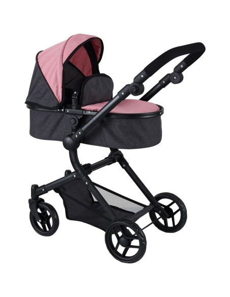 COCHE CAPOTA ROSA-NEGRO