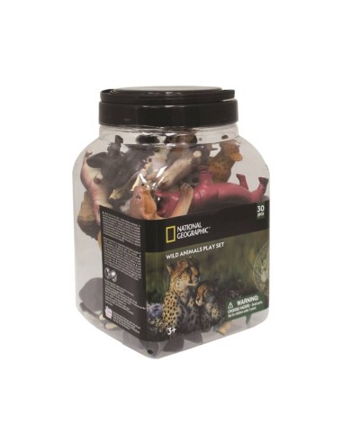 CUBO 30 PZS. ANIMALES SALVAJES (20 FIG. + 10...