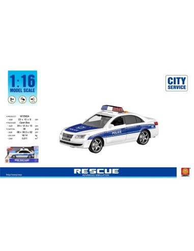 COCHE POLICIA 1:16 LUZ SONIDO