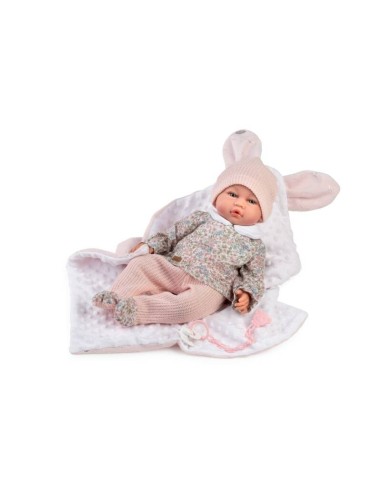 BRUNA MUÑECA C/PESO POLAINA LANA ROSA MANTITA
