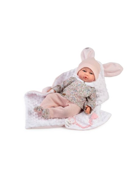BRUNA MUÑECA C/PESO POLAINA LANA ROSA MANTITA