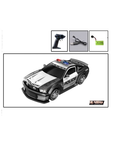 COCHE POLICIA R/C 1:12 BATERIA Y CARGADOR