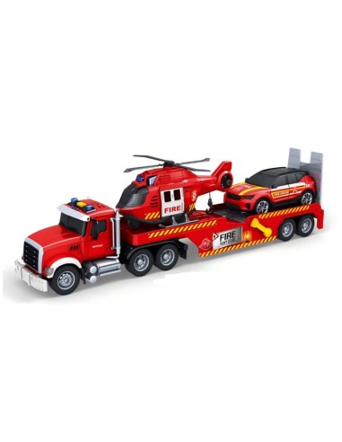 TRAILER BOMBEROS C/VEHICULOS 1:14