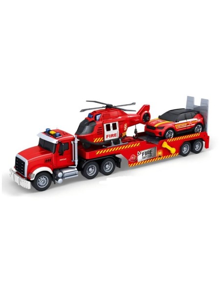 TRAILER BOMBEROS C/VEHICULOS 1:14