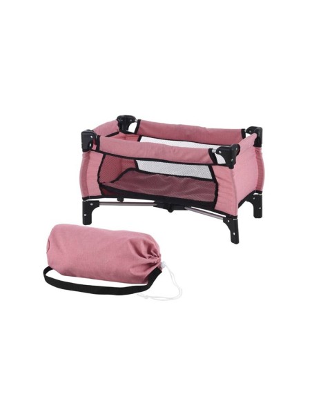 CUNA VIAJE PLEGABLE C/BOLSA ROSA-NEGRO