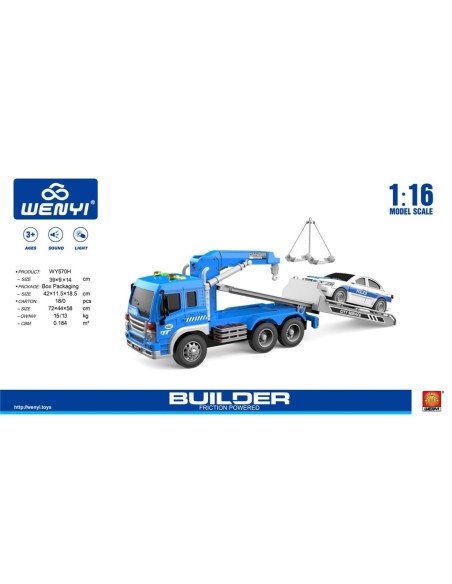 CAMION GRUA CON COCHE 1:16