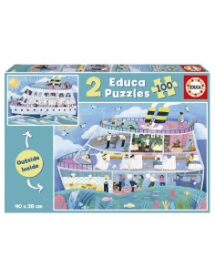 PUZZLE EDUCA 2X100 BARCO OUTSIDE/ INSIDE