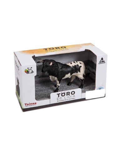 ANIMALES TORO BRAVO BLANCO-NEGRO CAJA