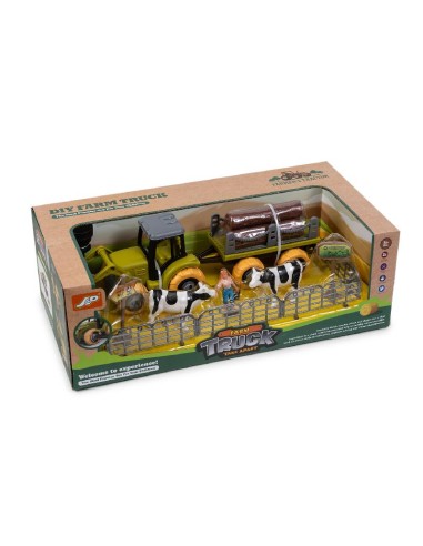 CONJUNTO GRANJA TRACTOR ANIMALES CAJA