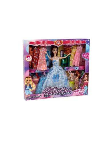 MUÑECA VESTIDO GALA + 12 VESTIDOS