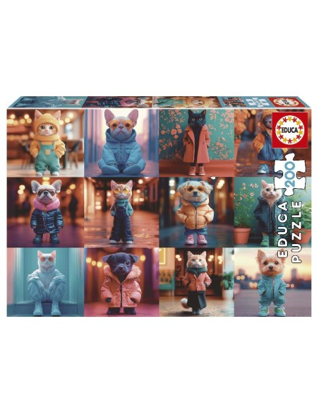 PUZZLE EDUCA 200PZAS ANIMALES FASHION