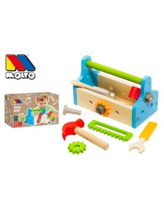 CAJA HERRAMIENTAS MADERA 11 ACCESORIOS