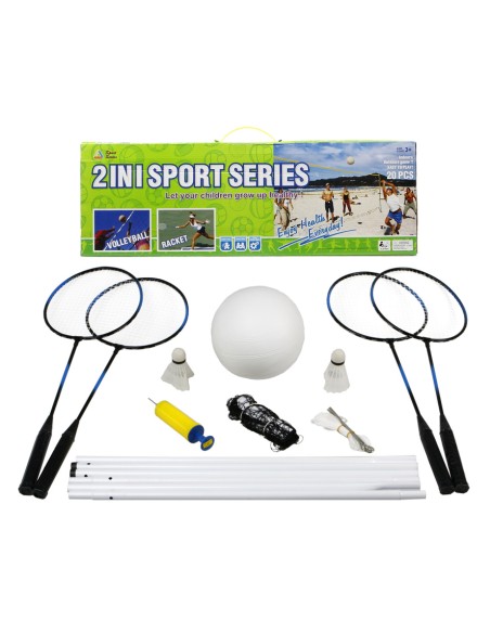 SET BADMINTON Y VOLLEY CON RED