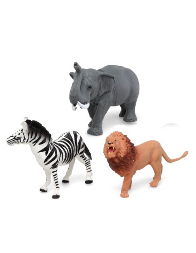 C/A. ANIMALES SELVA  28X12 CM 3 PZAS